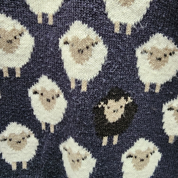 Heritage Navy Sheep Pattern Sweater - Picture 2 of 3